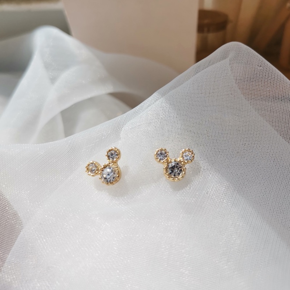 💙Mickey Mouse Style Rhinestone Stud Earrings - Picture 5 of 11
